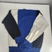 La Mode V-Neck Cotton Sweater Size Large Men's Cotton Vintage Cable Knit Blue