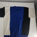 La Mode V-Neck Cotton Sweater Size Large Men's Cotton Vintage Cable Knit Blue
