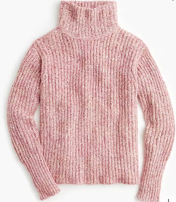 Jcrew Pink Marled cropped turtleneck sweater Size XS