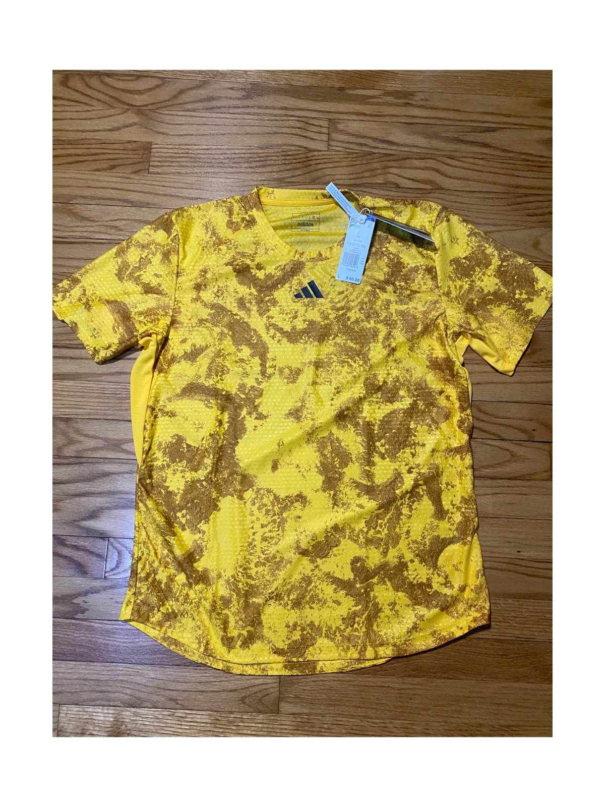 adidas Paris Heat.Rdy Freelift Tennis T-Shirt Bold Gold Men’s Sz L New!