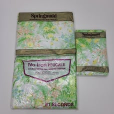 Vintage Springmaid Twin Sheet Set Michelle Flat Fitted Pillowcases New Old Stock