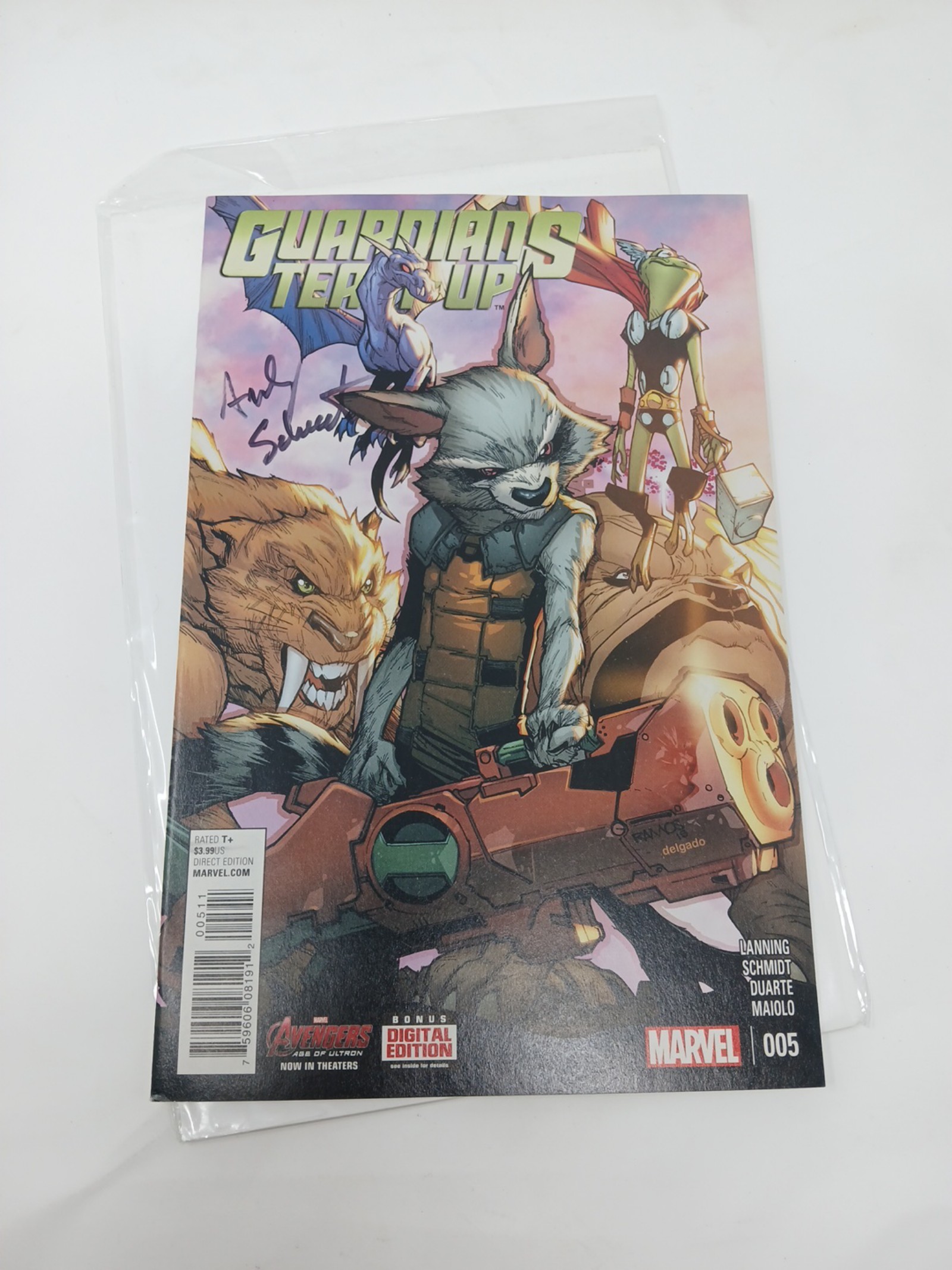 Guardians Team Up no. 5 Andy Schmidt signature July 2015 Marvel Comics GOTG
