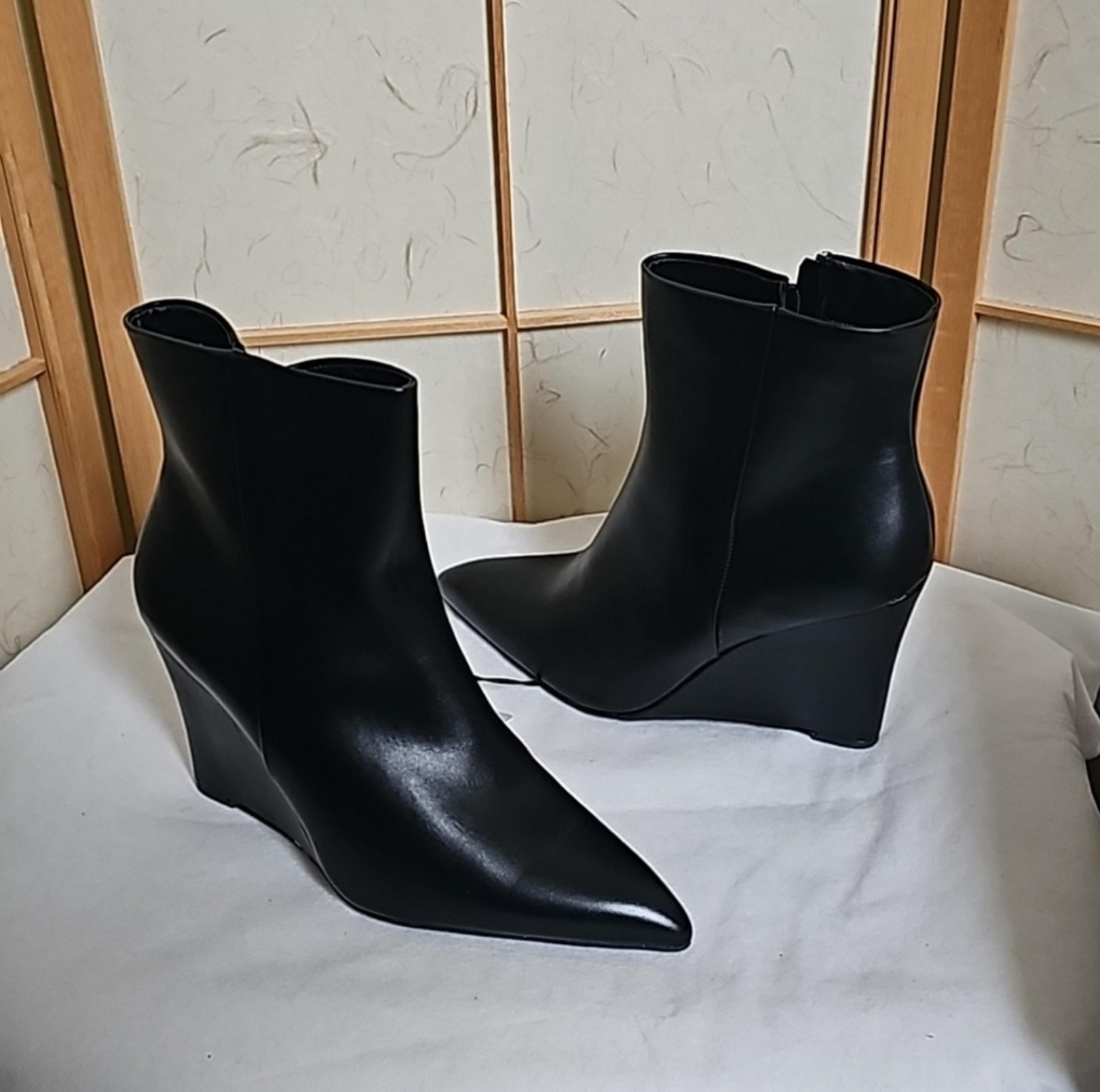 New Women Black Worthington Padley Ankle Boots Size 11M
