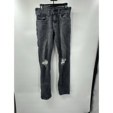 True Religion Men's Ricky Relaxed Straight Black & Purple Distressed Jeans 29x32