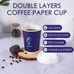 1000 pieces Jesotyl 16oz Thermoguard Disposable Paper Coffee Cups with Lids