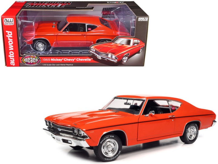 1969 Chevrolet Nickey Chevelle Hugger Orange with Black Stripes Muscle Car