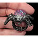Glam Goth Spider Hinge Bracelet Ring Attached With Chain