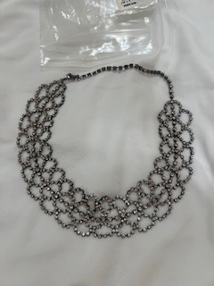 Never Worn Gunmetal Sparkling Rhinestone Infinity Design Adjustable Choker.