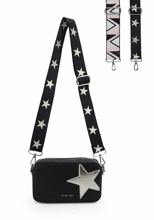 NEW VINTAGE HAVANA JENNIFER BAG BLACK/GOLD SPARKLE