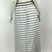 J Jill Linen Side-Button Maxi Skirt Elastic Waist Striped Pockets Women Large