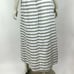 J Jill Linen Side-Button Maxi Skirt Elastic Waist Striped Pockets Women Large