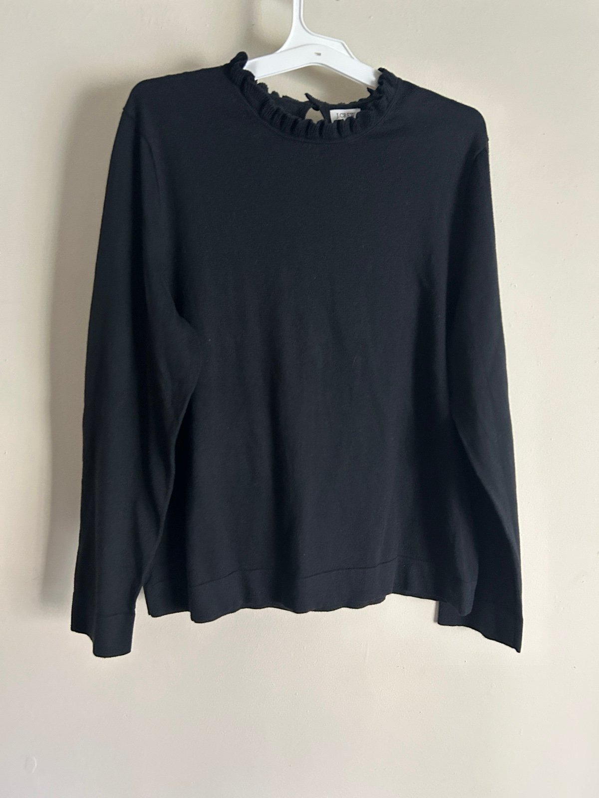 J.Crew Women’s Size XXL Black Knit Ruffleneck Sweater