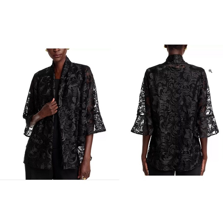 Caroline Rose Bella Lace Draped Cardigan Size Large