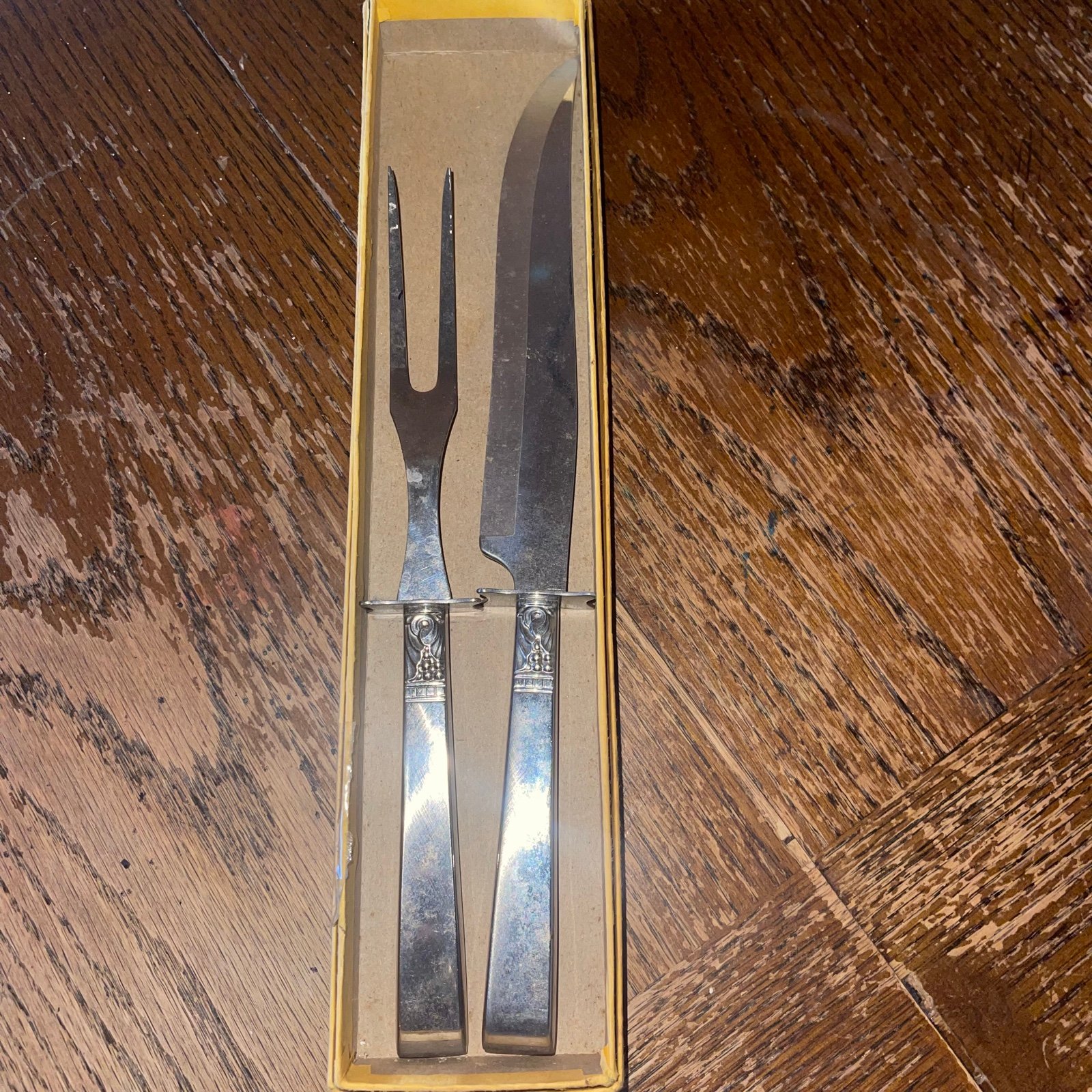 Oneida Brookwood Stainless Carving Set Vintage Carving Set Pre Owned In Original