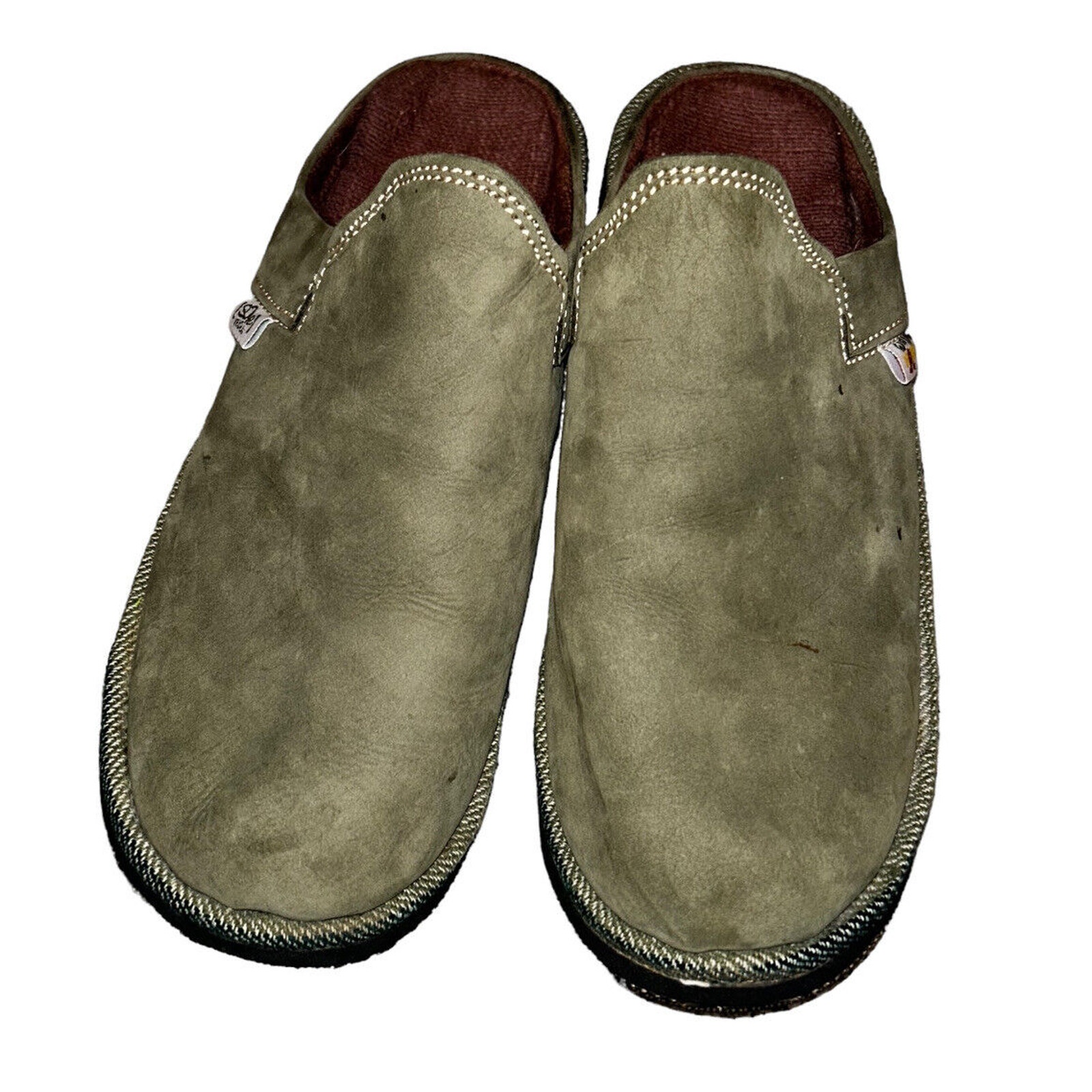 Sole Rebel - Walk Naked Handmade Green Slip On Mules Shoe Women's 9 25.5 Cm