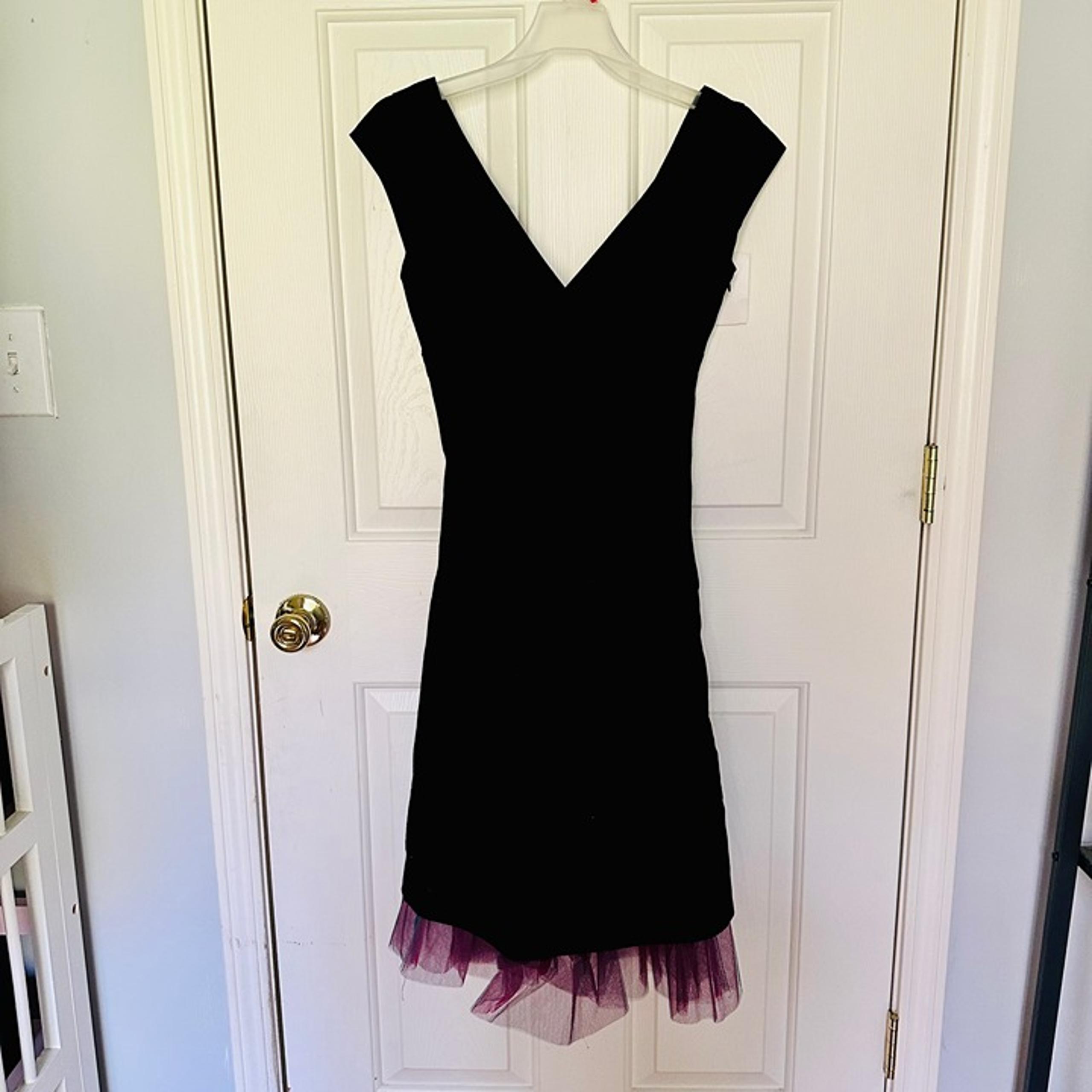 NECESSARY OBJECTS CAP SLEEVES COCKTAIL LITTLE BLACK DRESS MADE IN USA SMALL