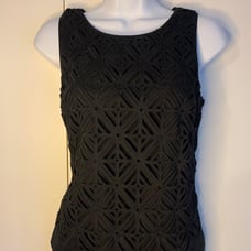 WHBM women’s black sleeveless eyelet top size 4
