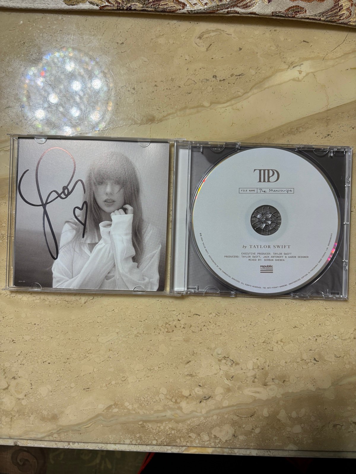 Taylor Swift the tortured poets department signed cd heart