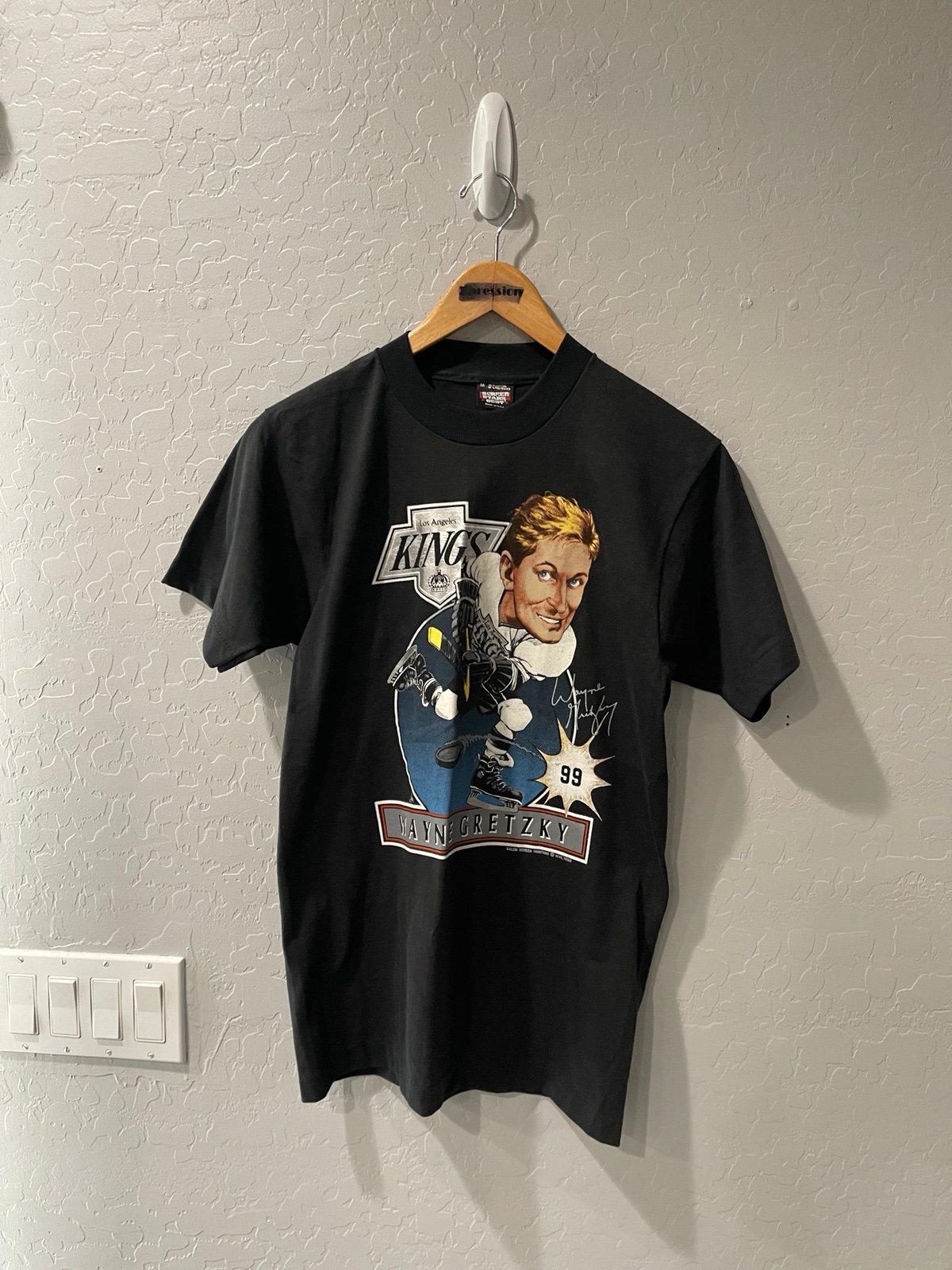 Vintage 1988 Salem Sportswear Wayne Gretzky Caricature Shirt Size Small