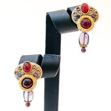 Vintage Red and Purple Michal Golan Earrings
