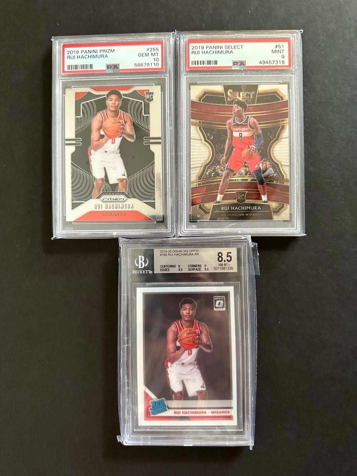 Rui Hachimura Rookie RC Graded Lot PSA 10, PSA 9, BGS 8.5 NBA Lakers Prizm