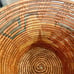 Vintage Handmade Native American Hand Woven Large Basket Tan with Print on Insid