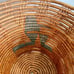 Vintage Handmade Native American Hand Woven Large Basket Tan with Print on Insid