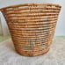 Vintage Handmade Native American Hand Woven Large Basket Tan with Print on Insid