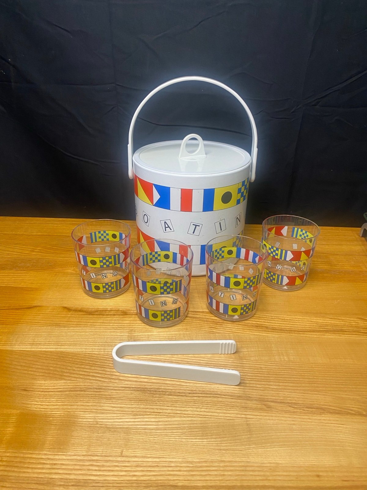 Vintage Boating Ice Bucket Set