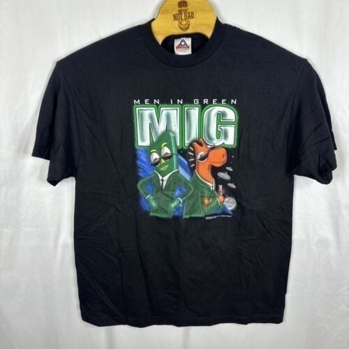 Vintage 2002 Gumby Men In Green Prema Toy Promo TV Show T-Shirt Men's Size XL