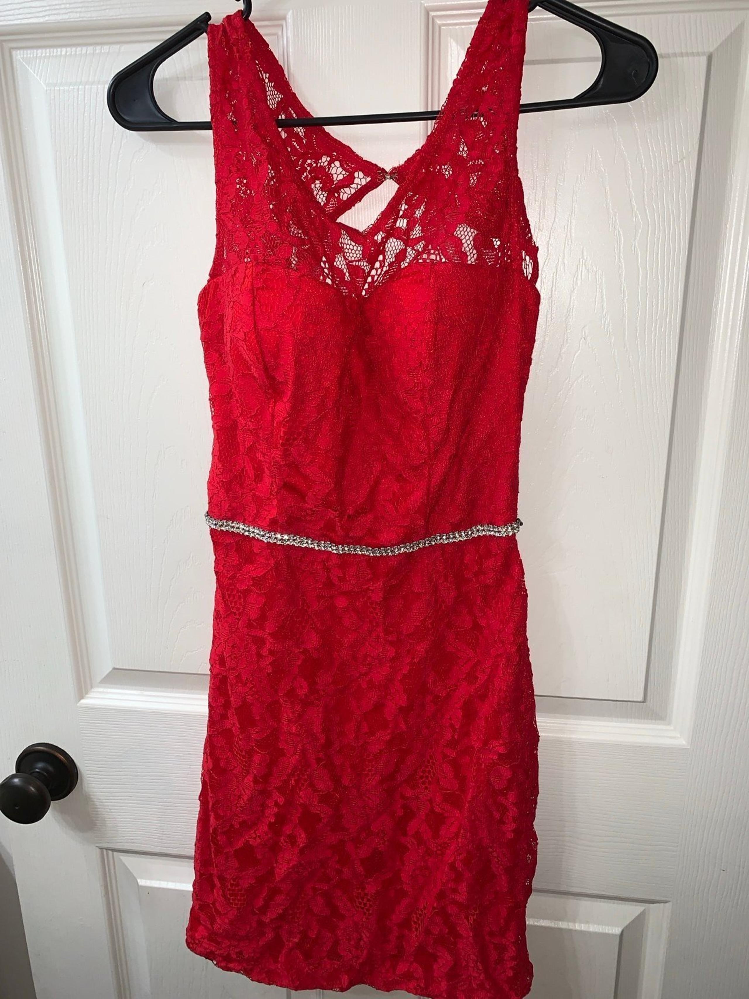 Red City Triangles lace prom dress Size 5