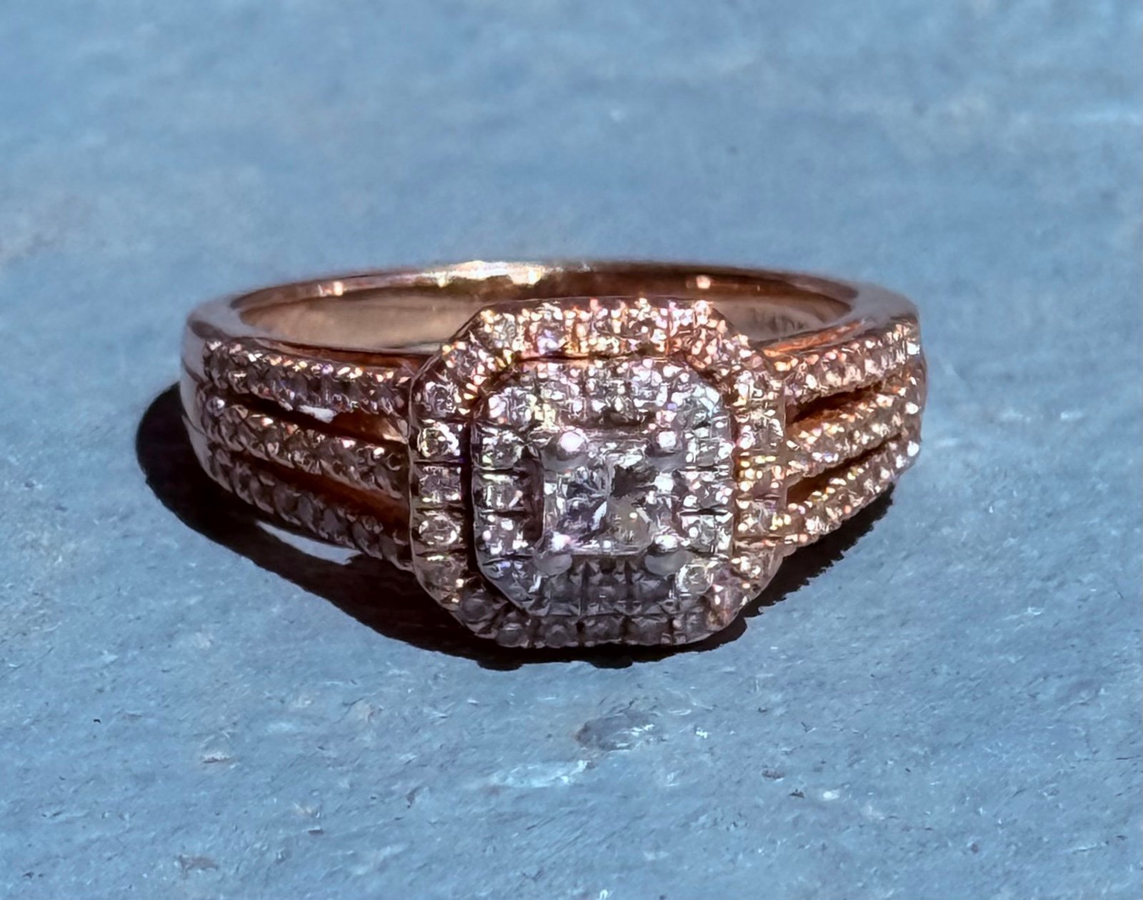 14k Rose and White Gold .75 ct Diamond Ring
