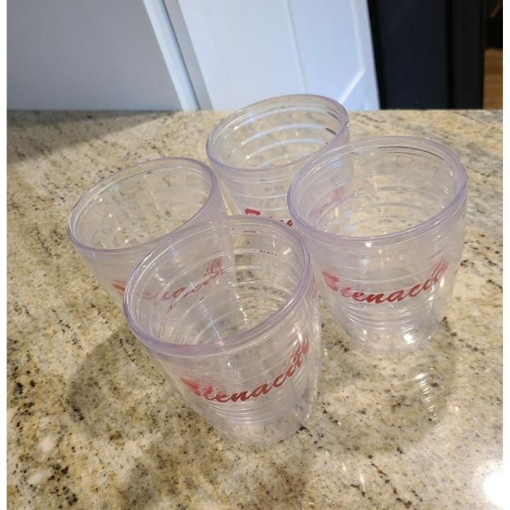 Vintage Plastic Double Wall Tervis Tumblers Cup Set of Four 4 Stenacity
