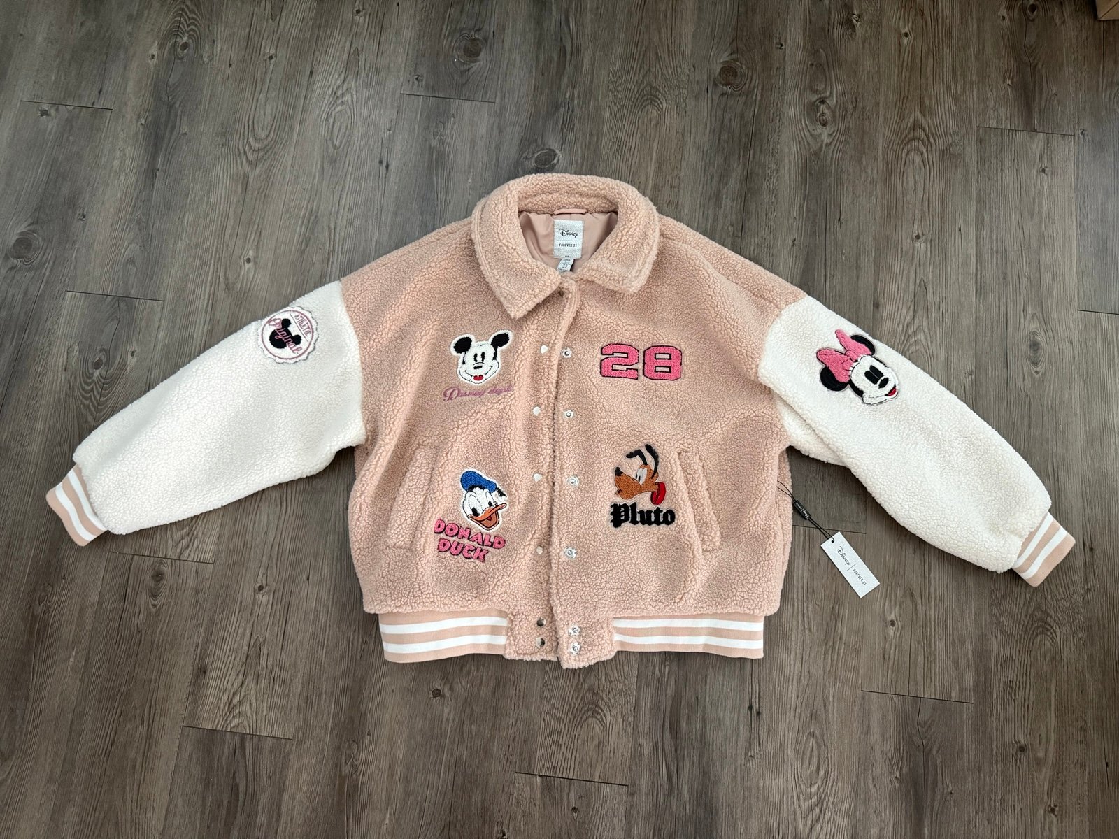 Forever 21 x Disney Mickey & Friends Varsity Jacket Plus 1X