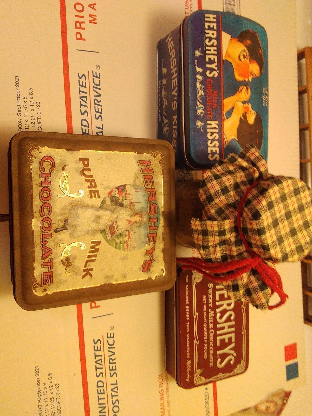 Vintage Hershey's Chocolate Collector Tins And Hershey's Christmas Goodness