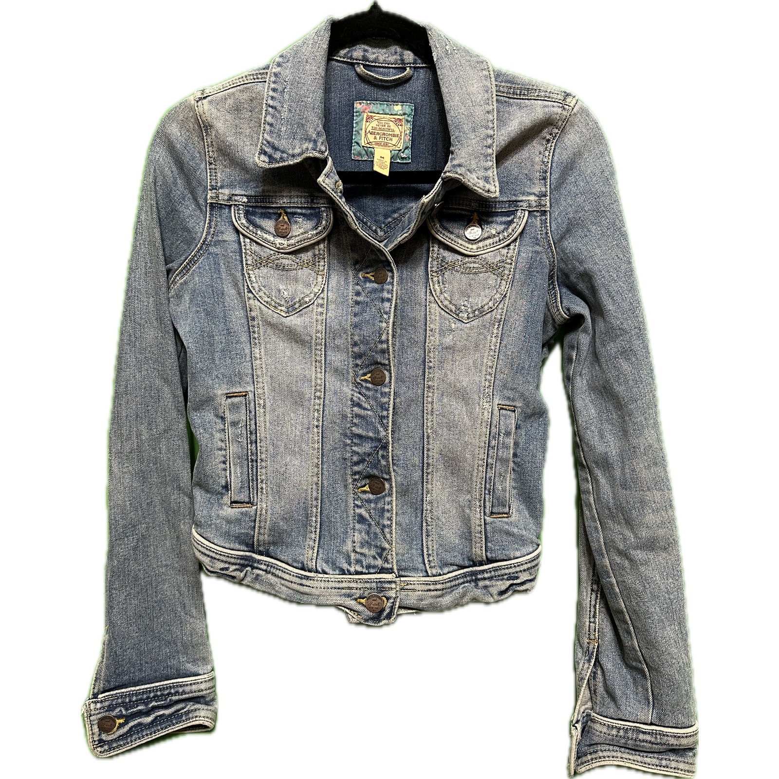 Abercrombie & Fitch Jean Jacket Medium Woman Blue Denim