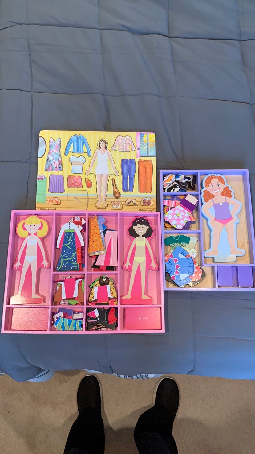 Lot of 3 Melissa and Doug Doll Dress up puzzles