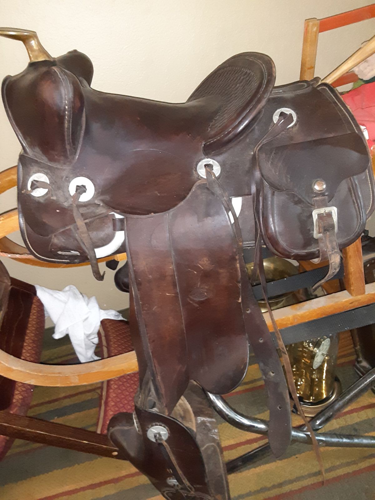 Vintage handmade Mexican saddle