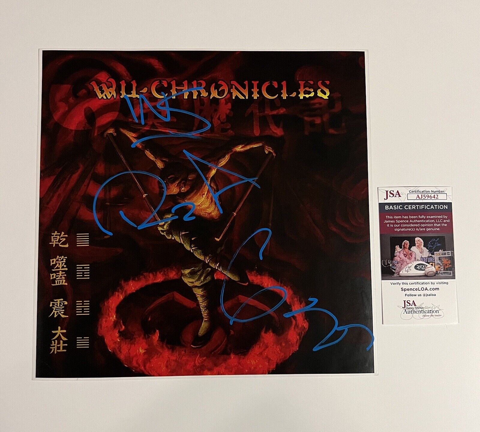 WU TANG CLAN SIGNED WU CHRONICLES 12x12 PHOTO RZA GZA INSPECTAH DECK JSA COA
