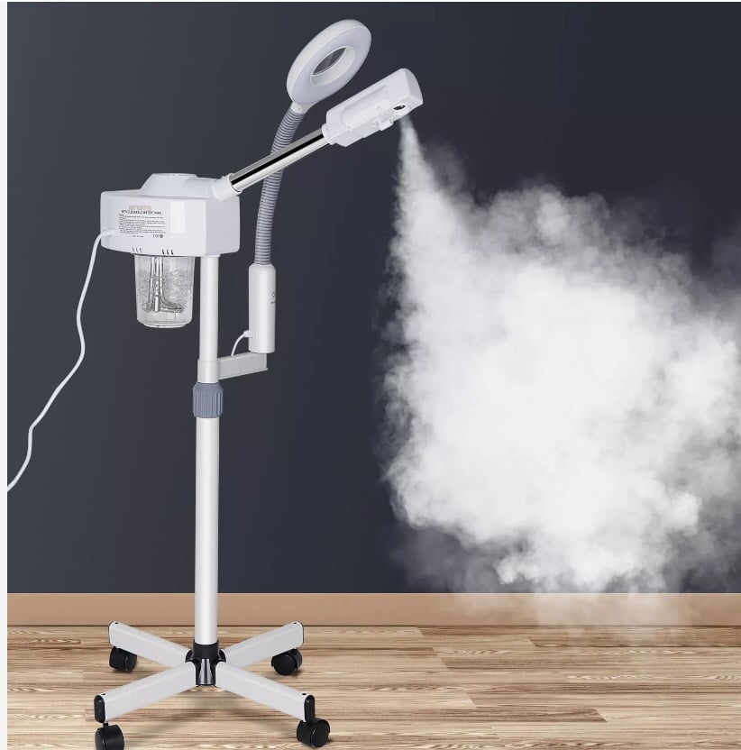 2 in 1 Facial Steamer Salon Spa Hot Ozone Machine Beauty Equipment Mist Stand