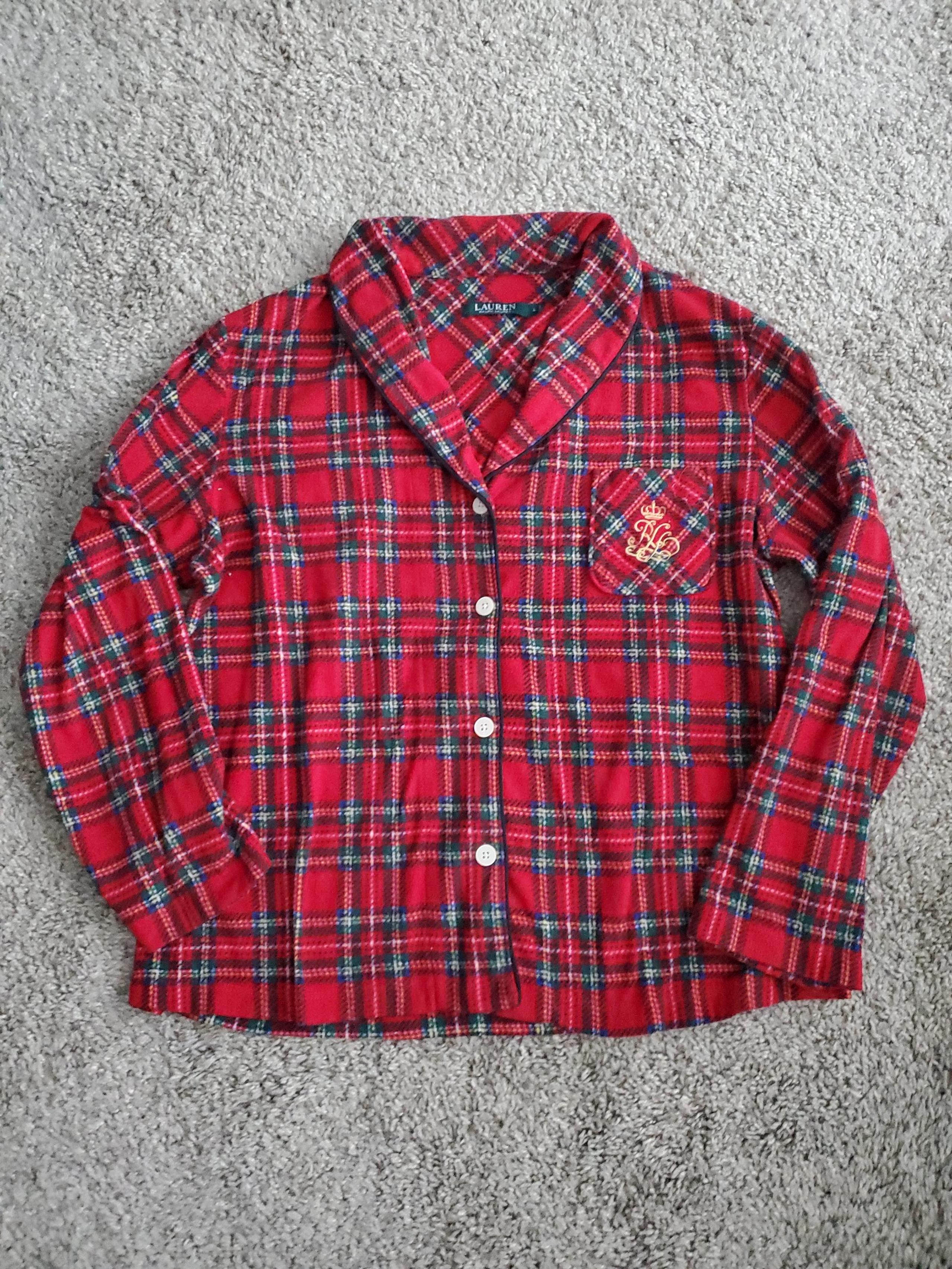 Lauren Ralph Lauren red plaid Pajama top