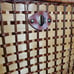 Vintage Pinic Basket with Leather Strap and Floral Liner. Wine Bottle Slot