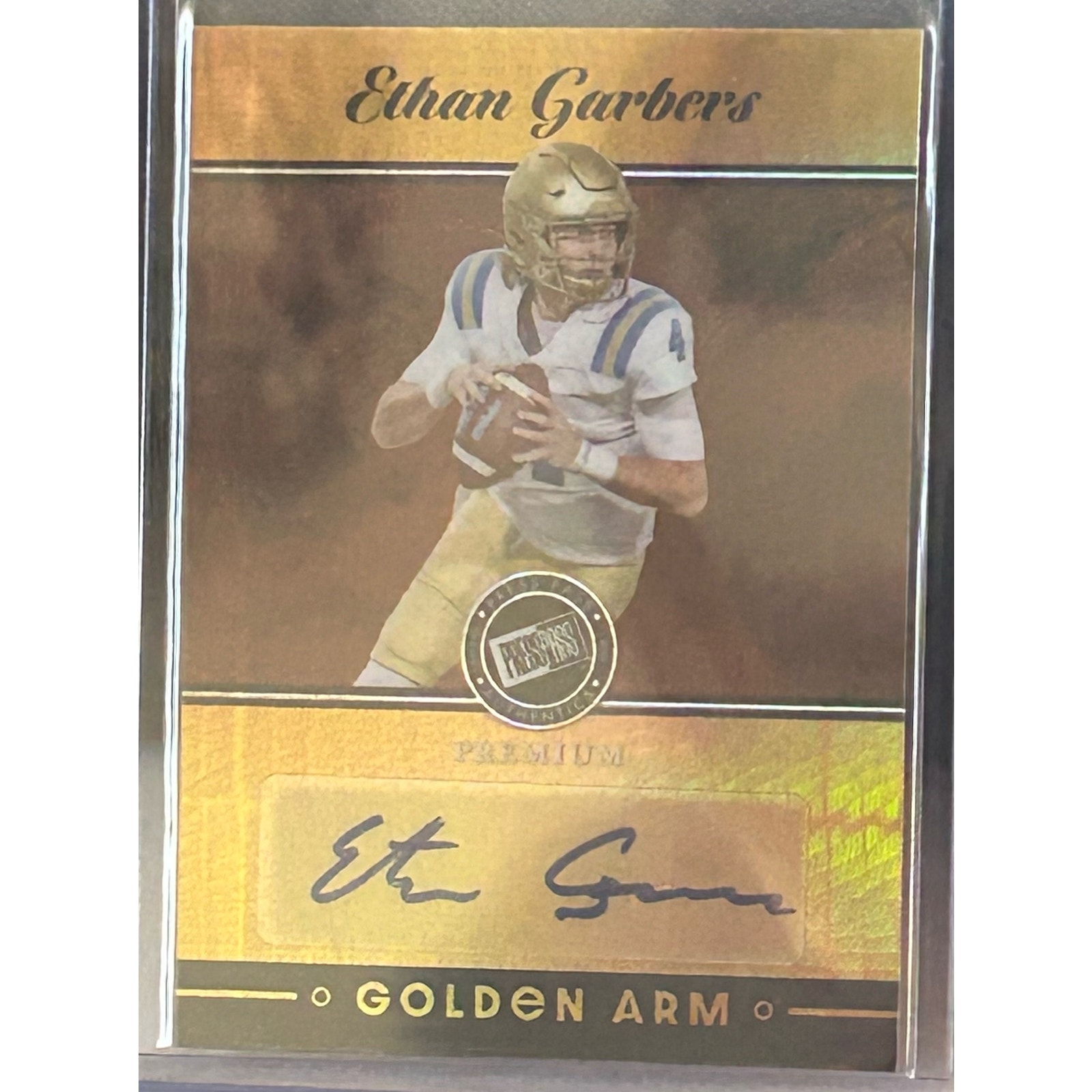 2024 Leaf Press Pass Golden Arm Ethan Garbers Rookie Auto /25 SP UCLA Bruins