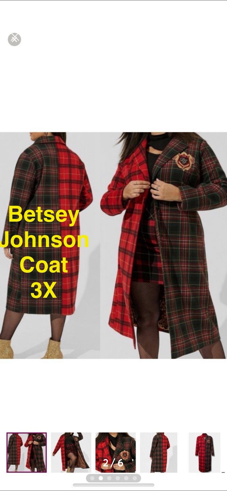 Torrid Betsey Johnson Lightweight Car Coat Jacket 3 3X 22-24