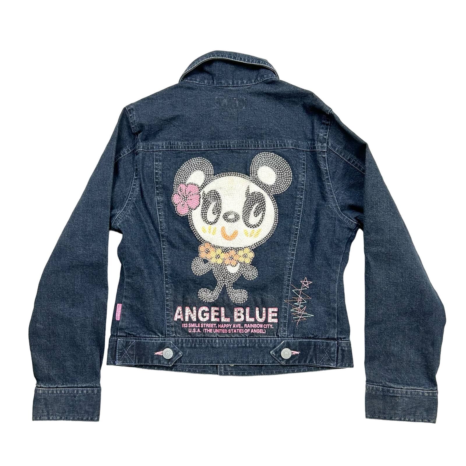 Angel blue dark wash denim jean jacket	angel blue size XS