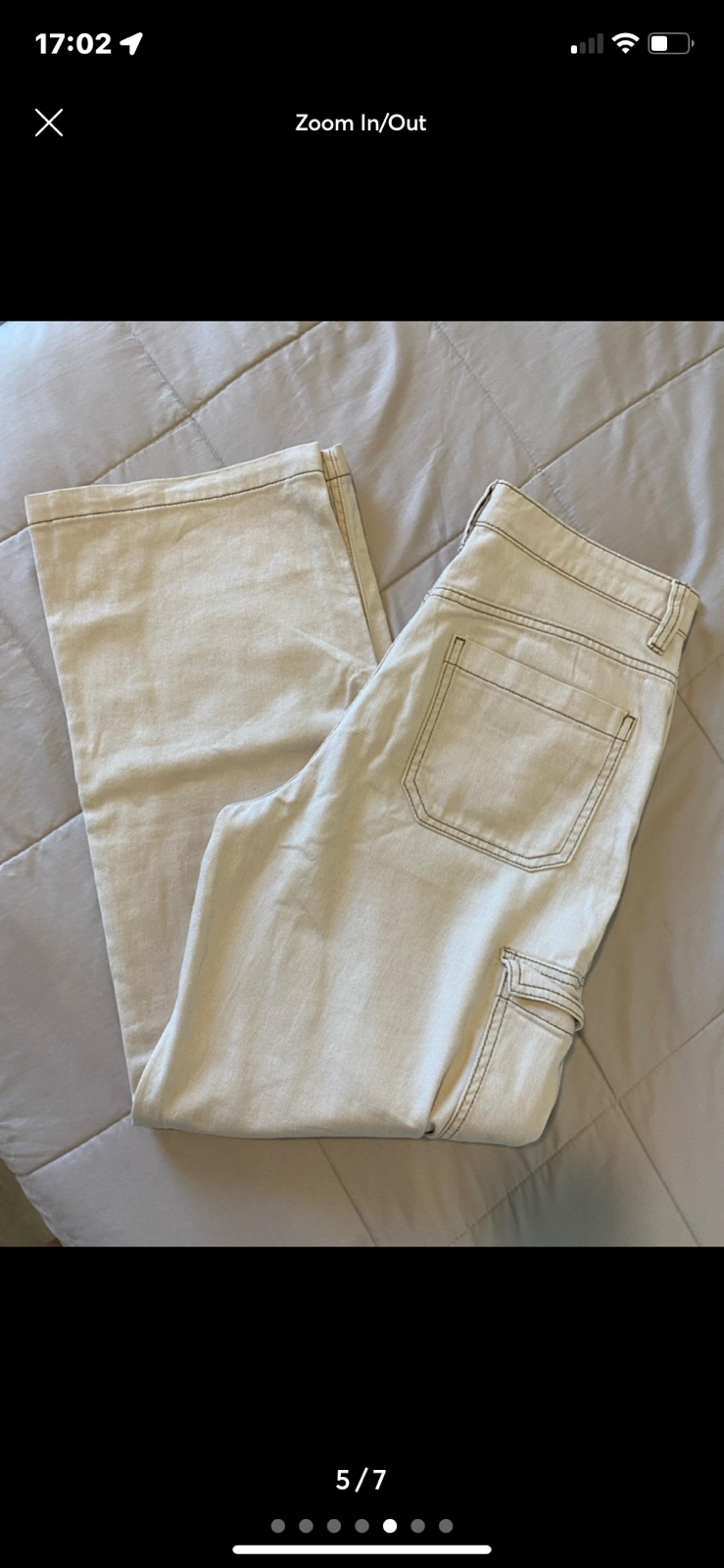 H&M women’s divided white high rise wide leg cargo pants