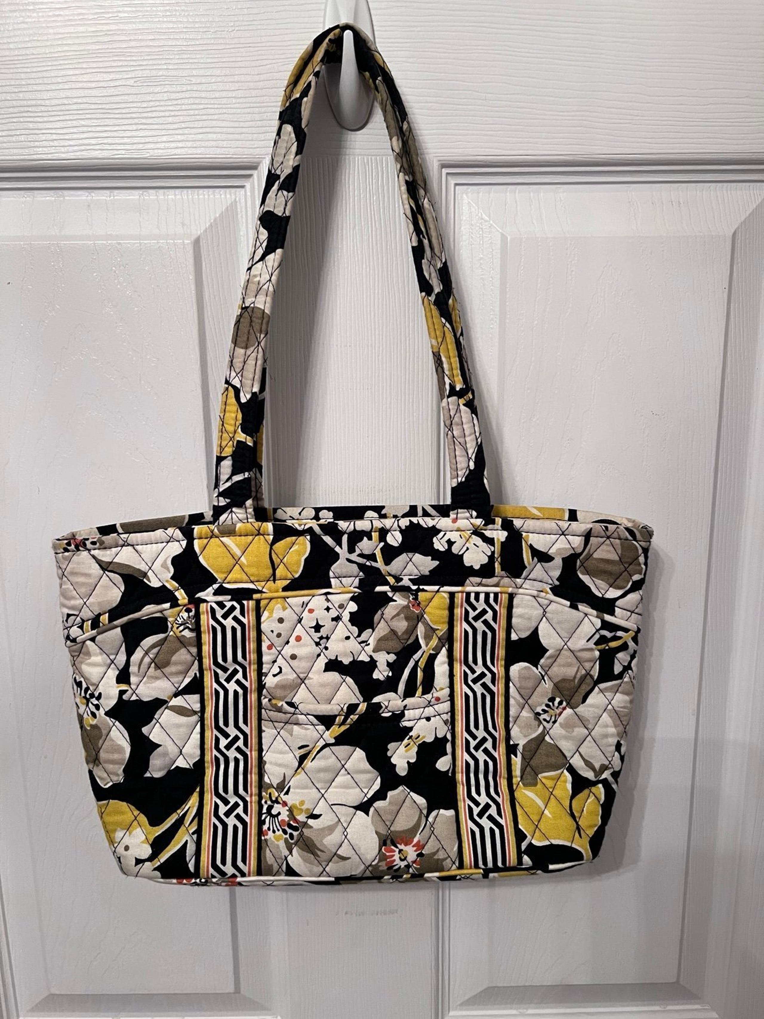 Vintage Vera Bradley Dogwood Bag Yellow & Black Floral Design Retired
