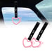 BRAND NEW 2PCS DEVIL LOVE HEART PINK JDM TSURIKAWA RING Black Handle Strap Drift