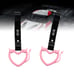 BRAND NEW 2PCS DEVIL LOVE HEART PINK JDM TSURIKAWA RING Black Handle Strap Drift