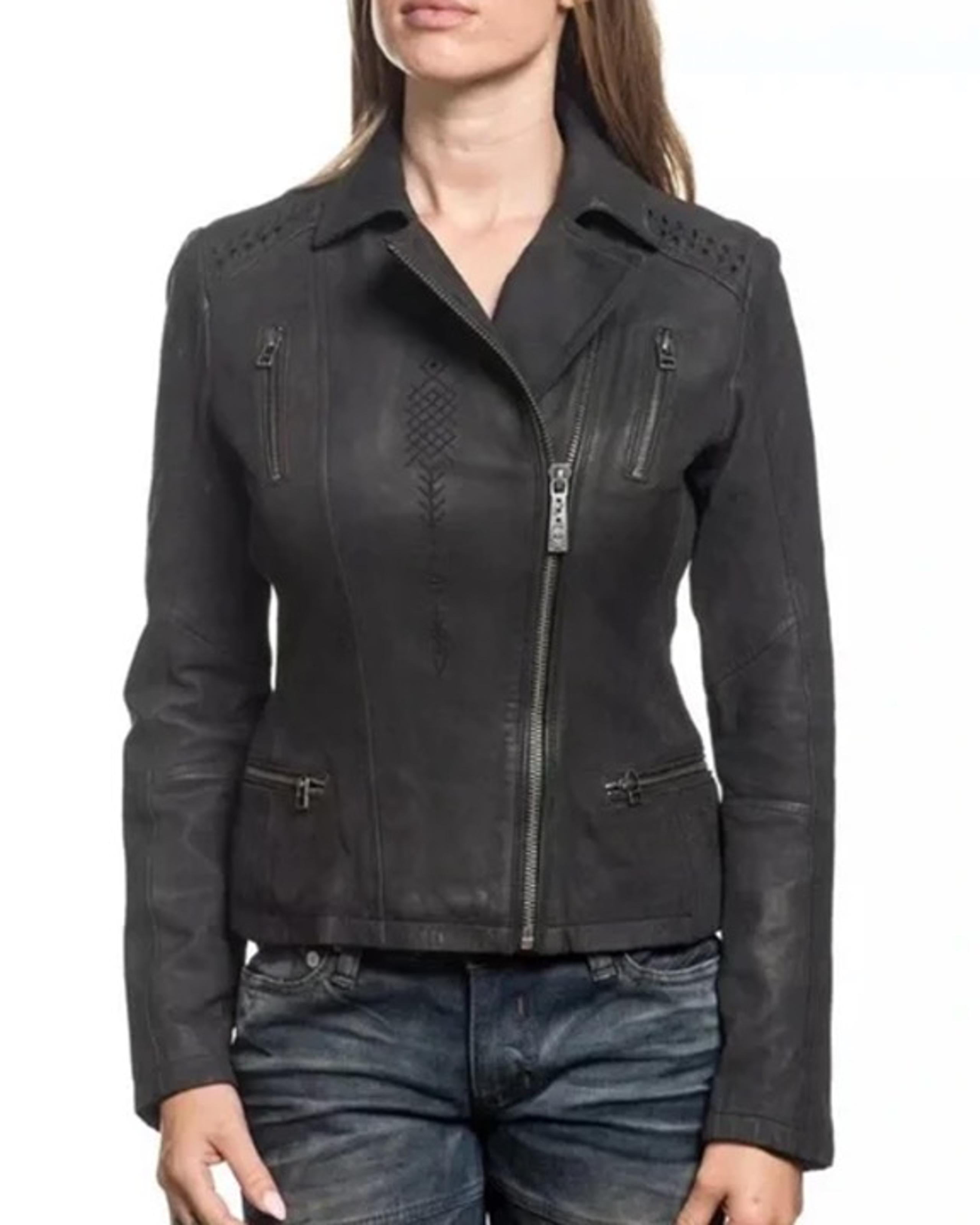 Affliction Black genuine leather jacket Biker limited edition XS